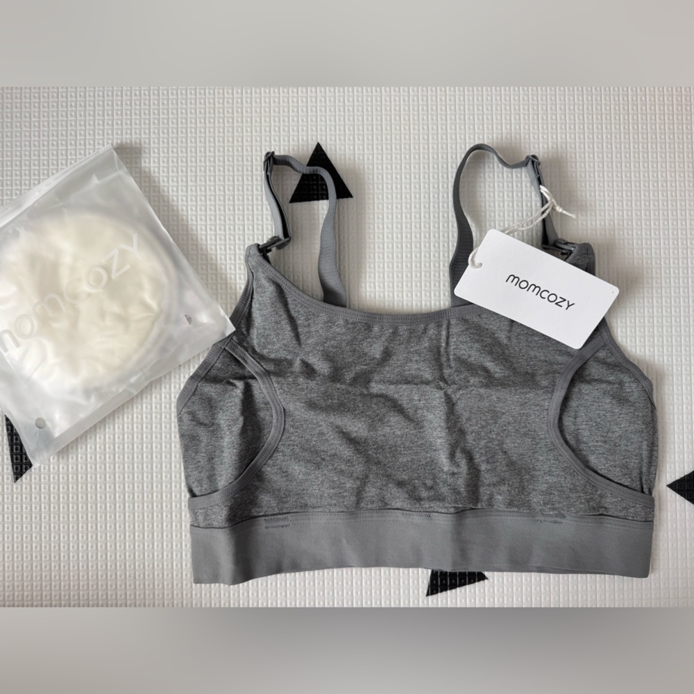 Momcozy NWT The Original Basic Hands Free Nursing Pumping Bra SMALL, DEEP GRAY